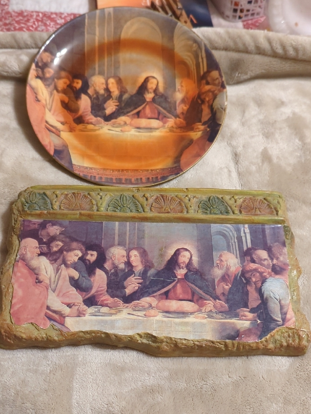 Religious Decorative Wall Plaque and Plate Set - The Last Supper Art